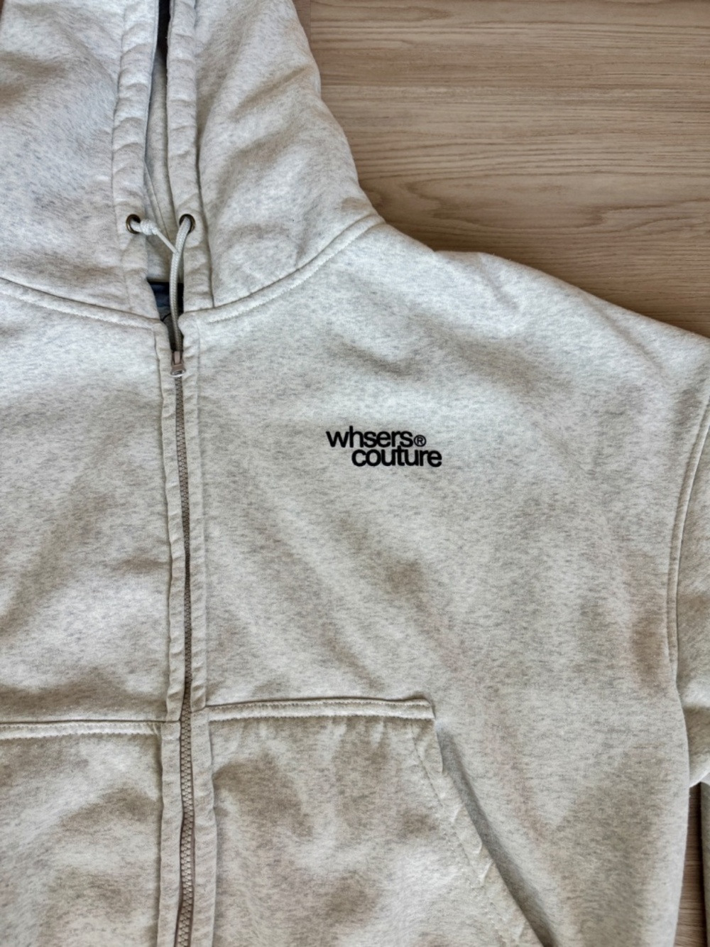 Whose Studio Y2K Graphic Zip Up Hoodie Heather Gray Cropped Boxy Sherpa Lined L - Picture 4 of 8